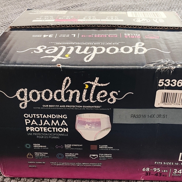 GOODNITES -Nighttime Underwear- Size: Large (10-12) [68-95lbs]-NEW UNOPENED BOX - Picture 3 of 4